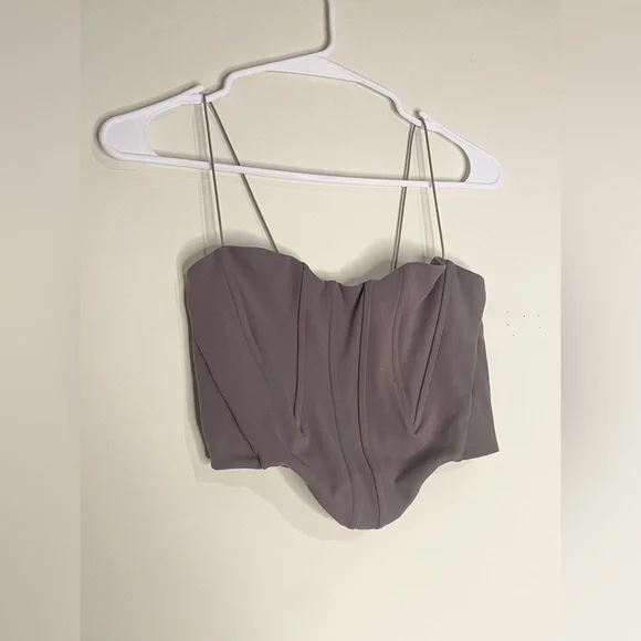 JOAH BROWN- Sueded Brown Contour Corset Tank - Picture 3 of 6